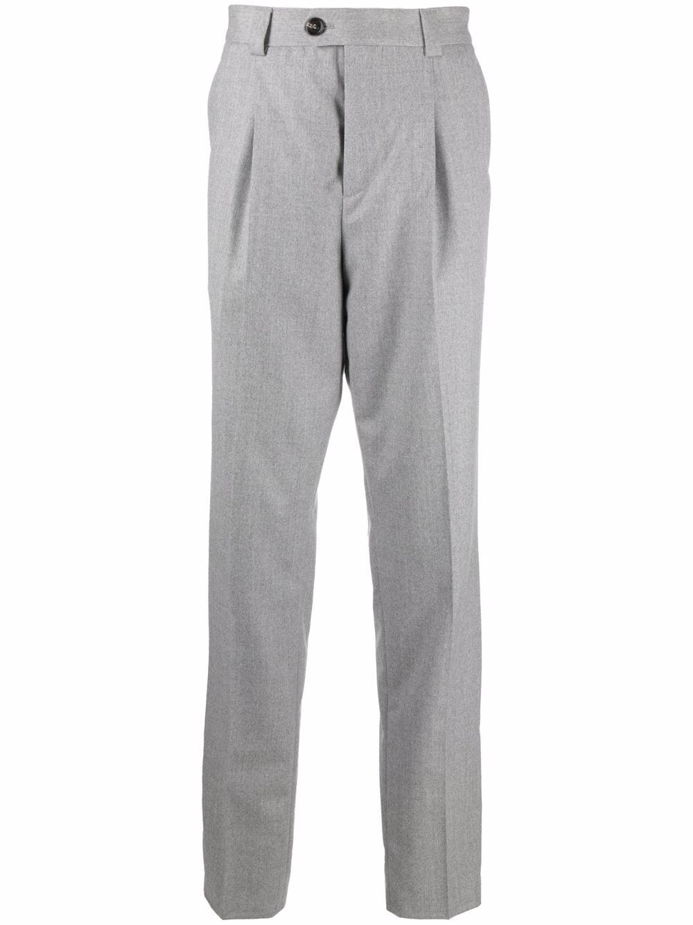 pleat-detail tailored trousers - 1