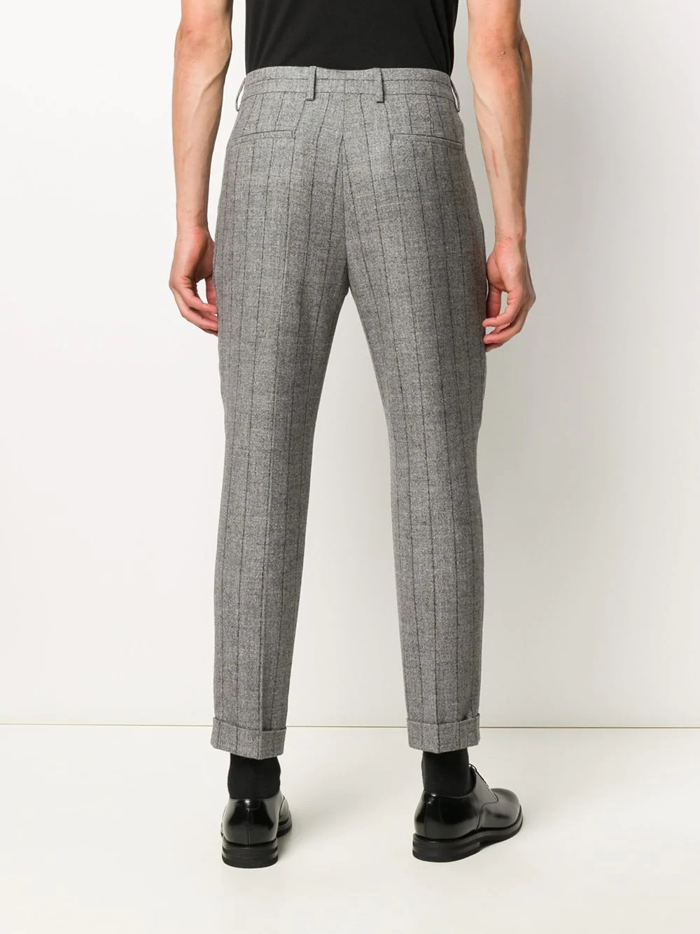 pinstriped cropped tailored trousers - 4