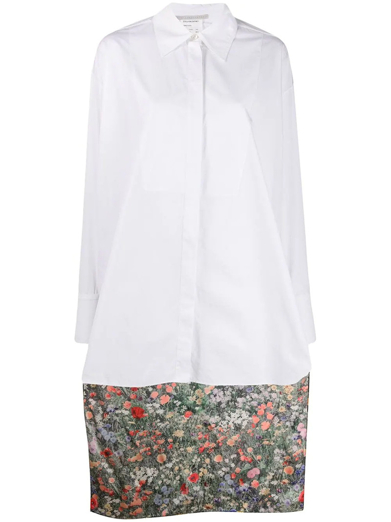 floral print long asymmetric shirt 1