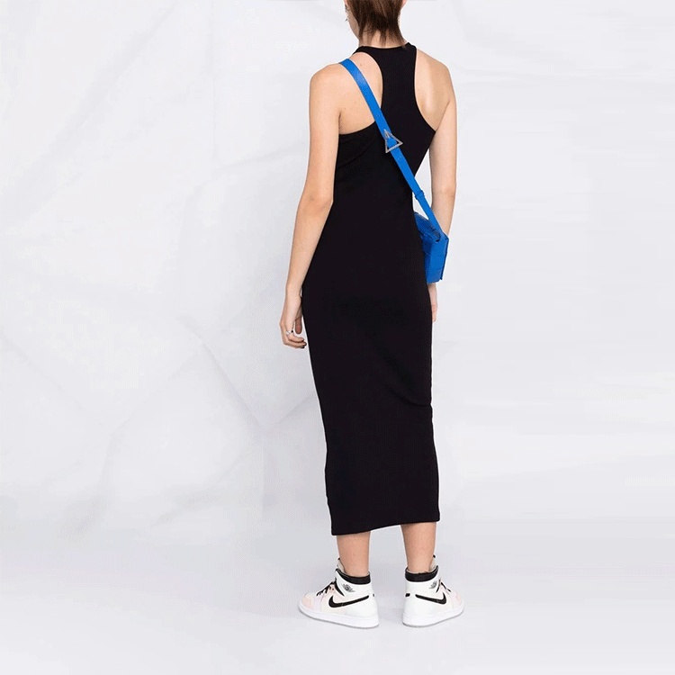 (WMNS) Off-White Off-Stamp Ribbed Dress 'Black' OWDB366C99JER0011001 - 3