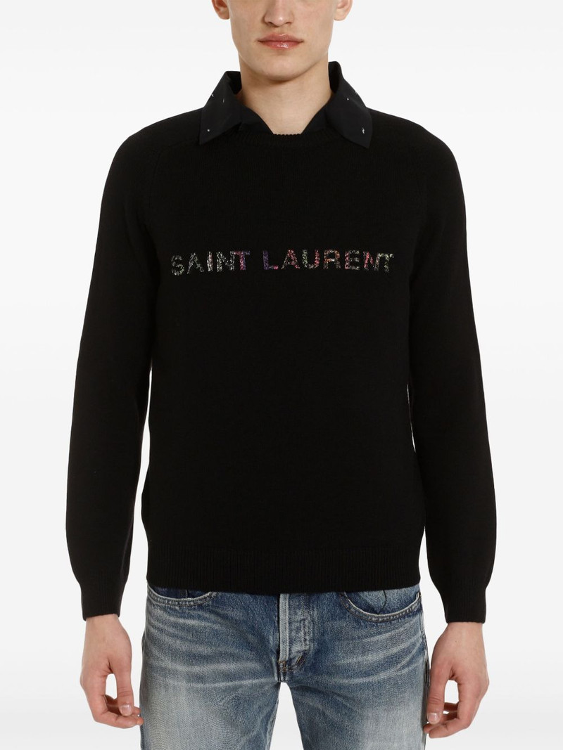 beaded logo embroidery sweater 3