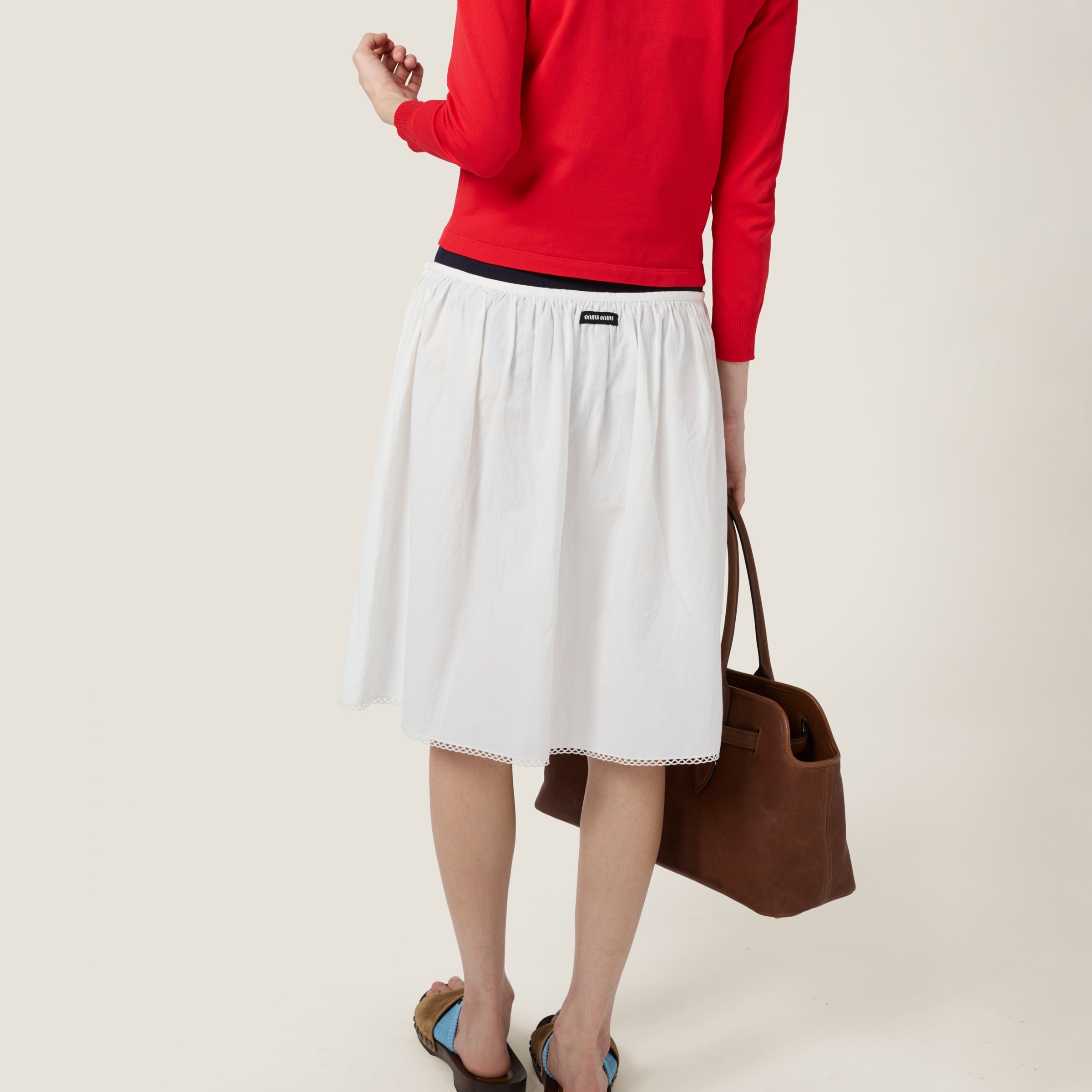 Slubbed poplin skirt - 3