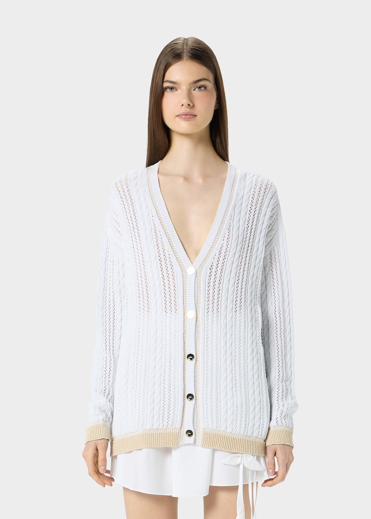 PERFORATED KNIT CARDIGAN - 3