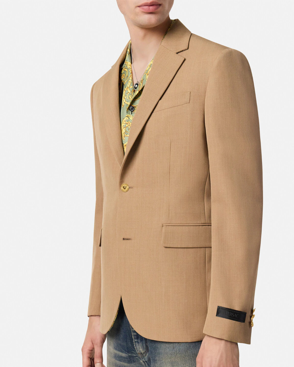Mélange Wool Single-Breasted Blazer - 3