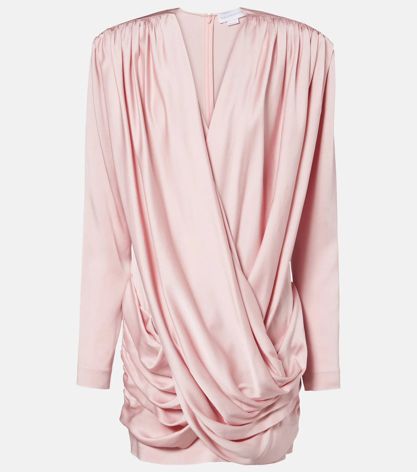 Draped crêpe satin minidress - 1