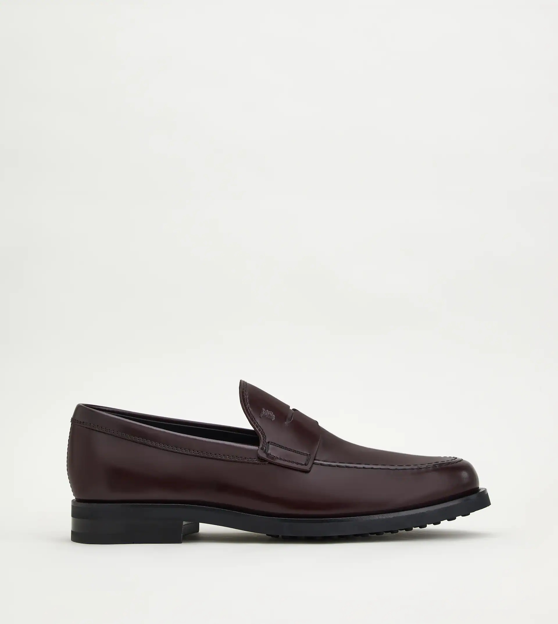 LOAFERS IN LEATHER - BURGUNDY - 1