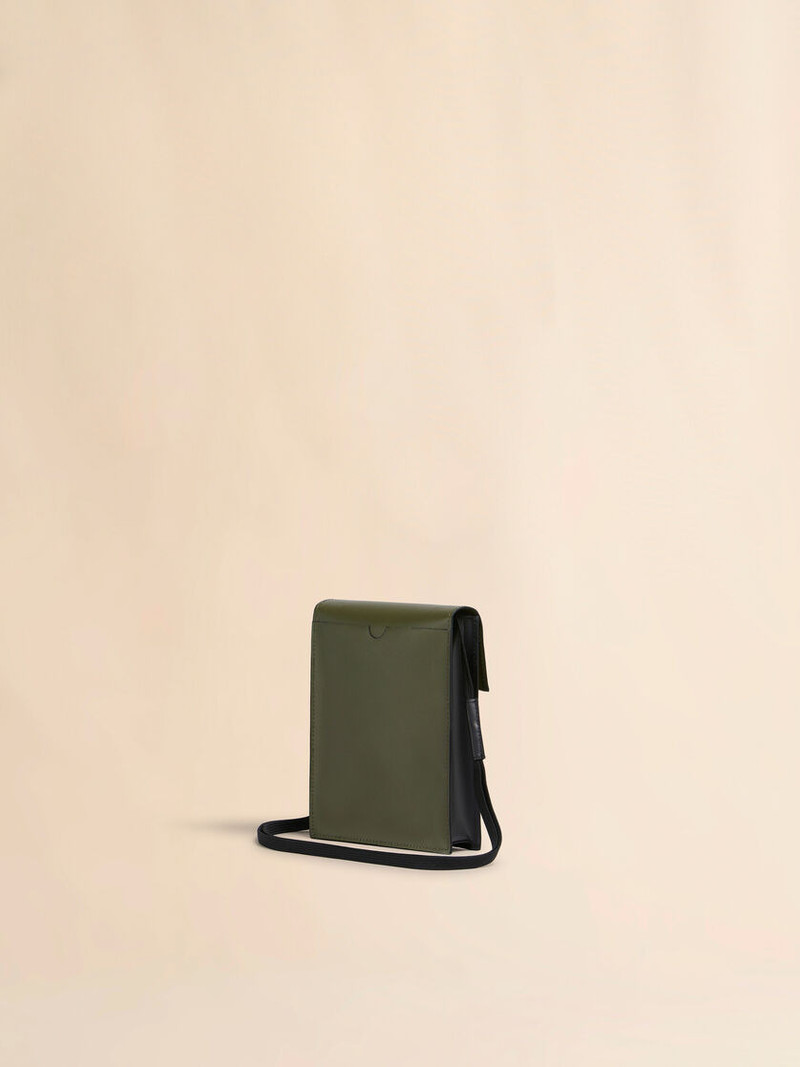 DEEP GREEN AND BLACK TRIBECA SHOULDER BAG 3