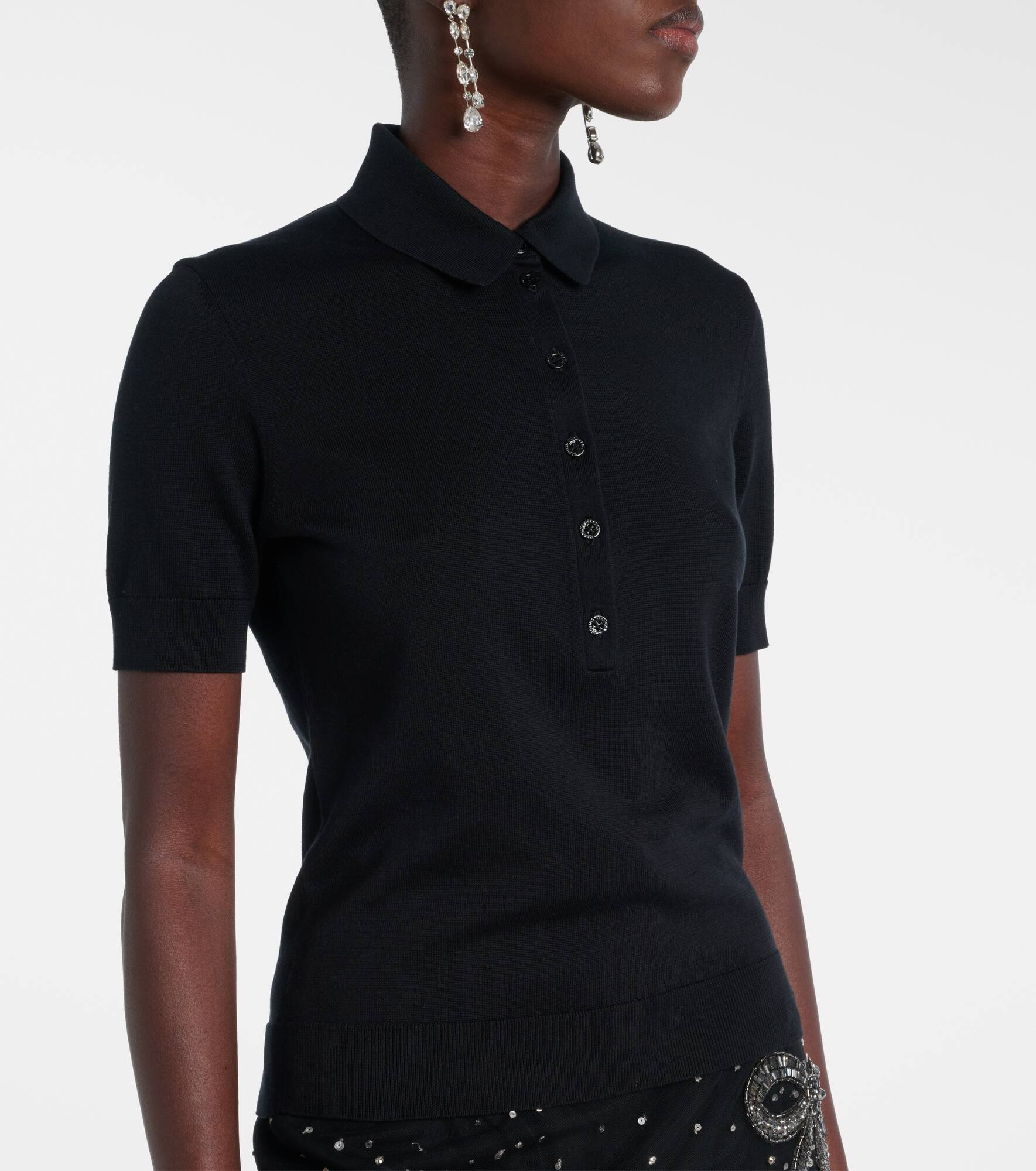 Silk and cotton-blend polo shirt - 4