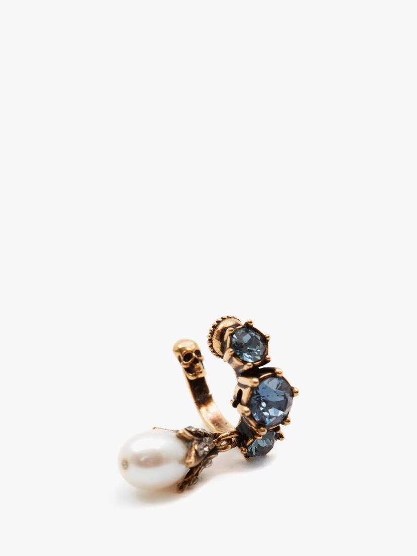 Jewelled Mini Ear Cuff in Blue - 2