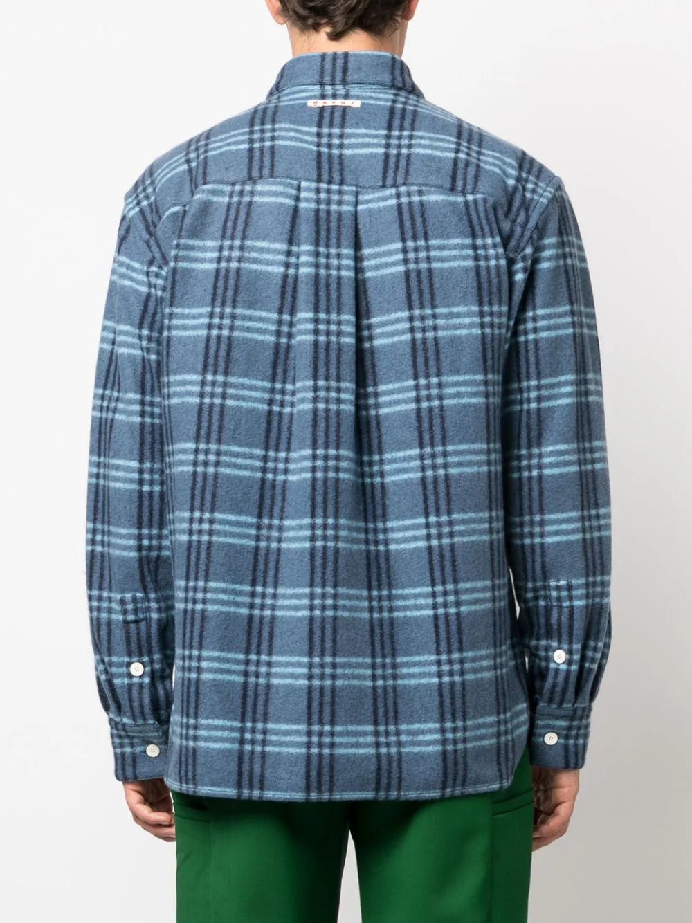 CHECK-PATTERN FELTED-FINISH SHIRT - 5