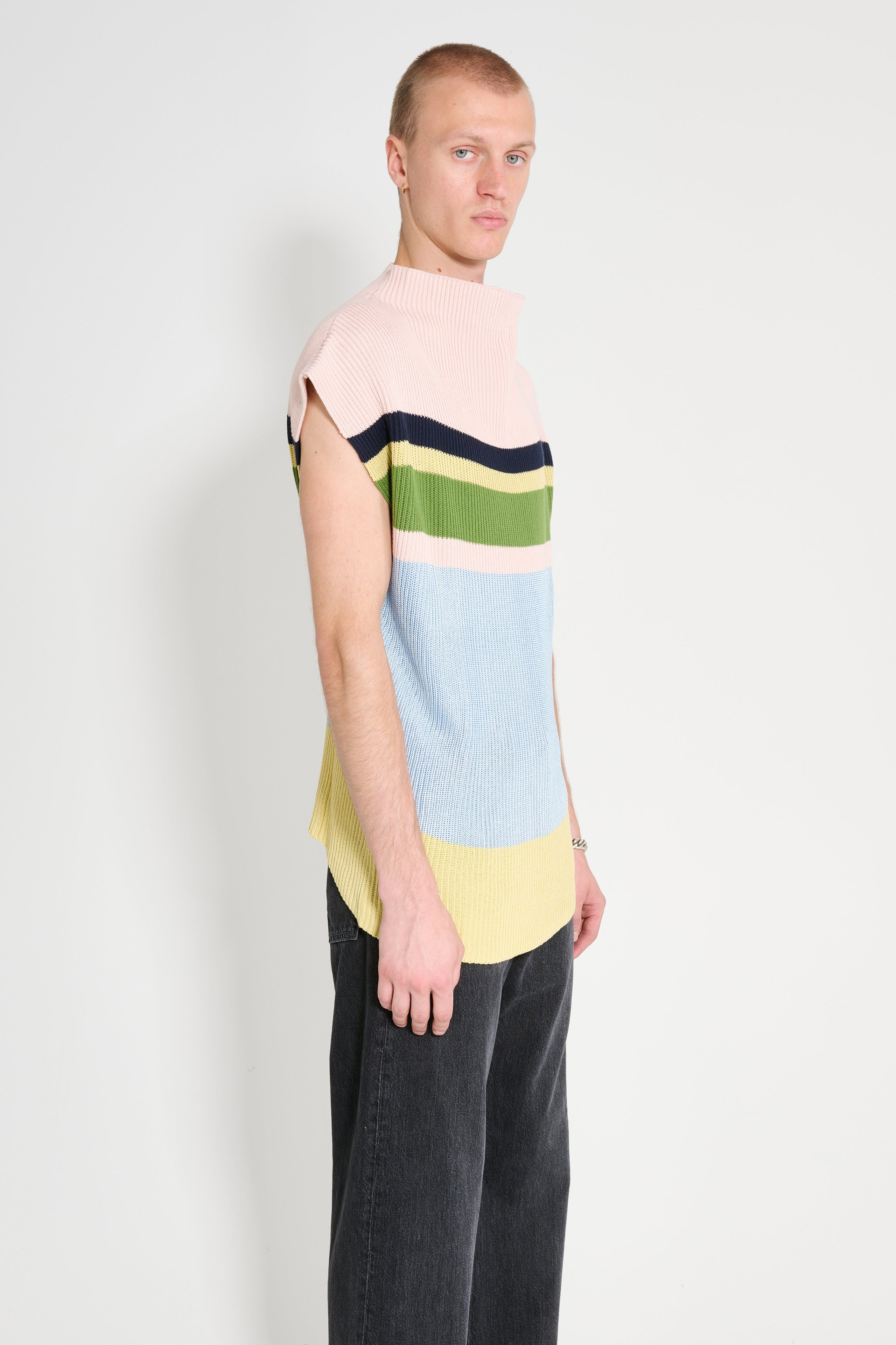 KIKO KOSTADINOV ESSICK STRIPE SLEEVELESS PINK / SKY BLUE - 3