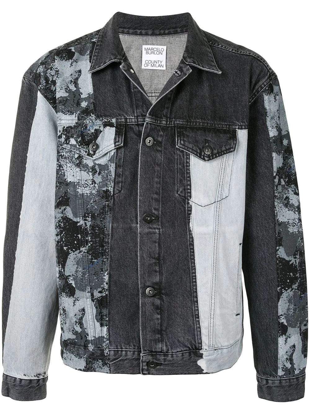 patchwork denim jacket - 1