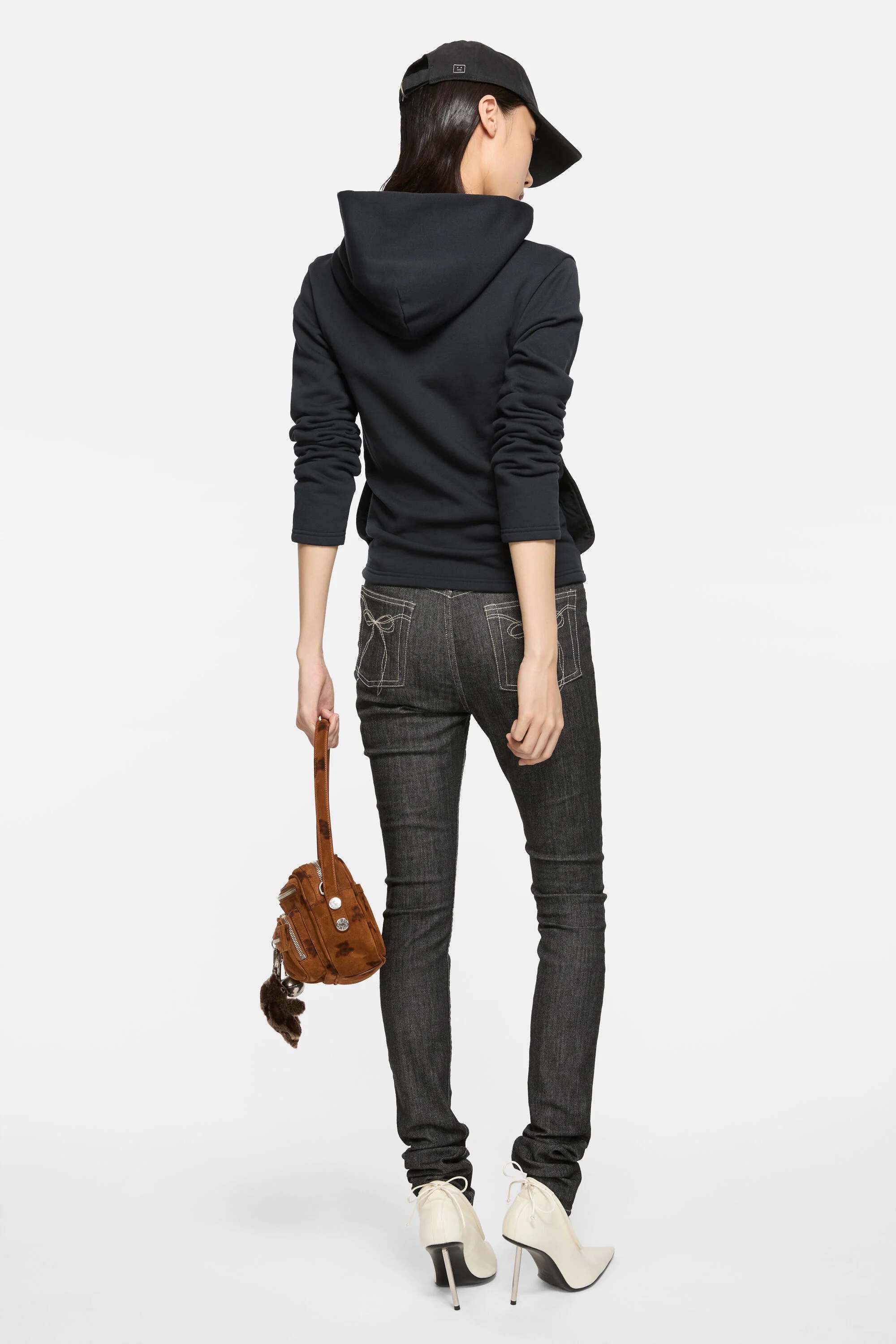 Hooded zipper sweater - Black - 3