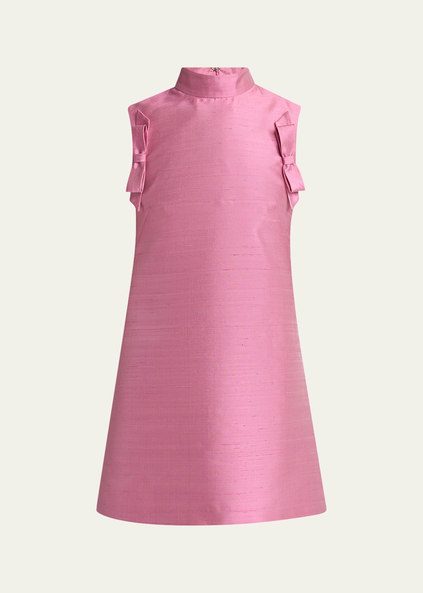 Bow Shantung Silk Mini Dress - 1