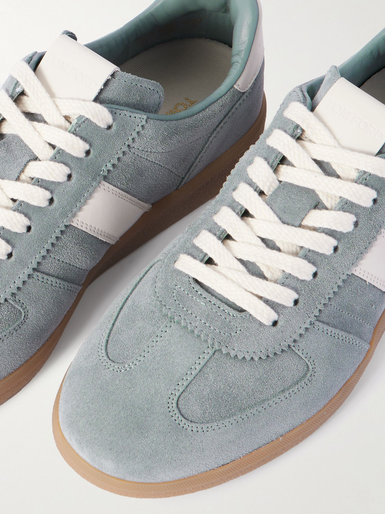 Archer Leather-Trimmed Suede Sneakers Blue - 5