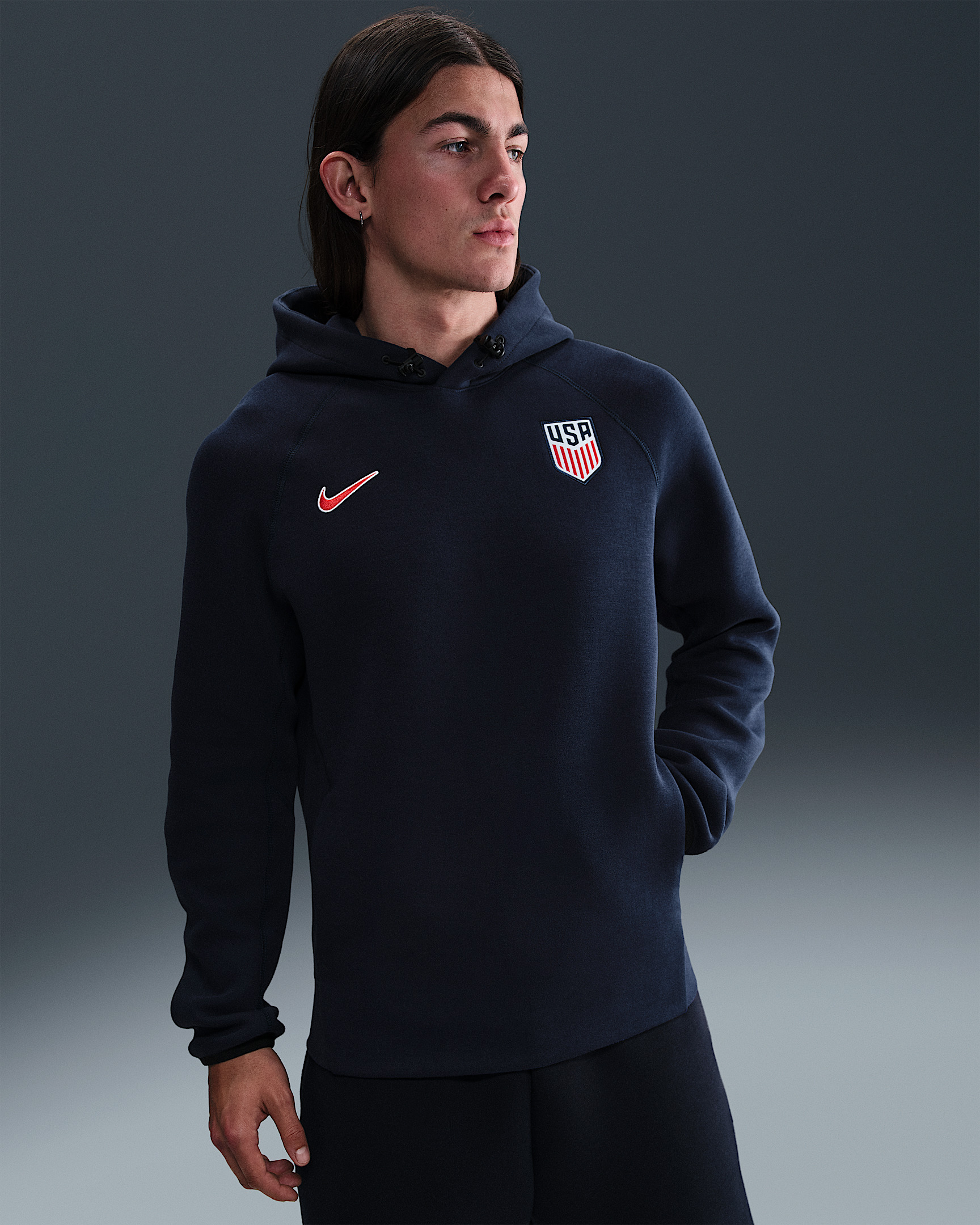 USMNT Tech Men's Nike Soccer Fleece Pullover Hoodie - 1