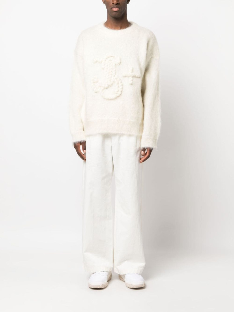 Jil Sander monogram-embroidered mohair-blend jumper outlook