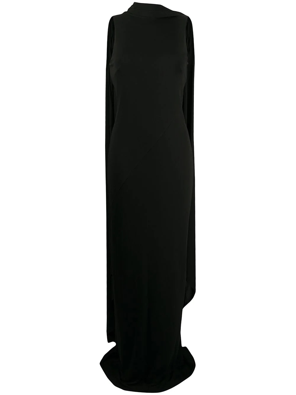 scarf-style neck long dress - 1