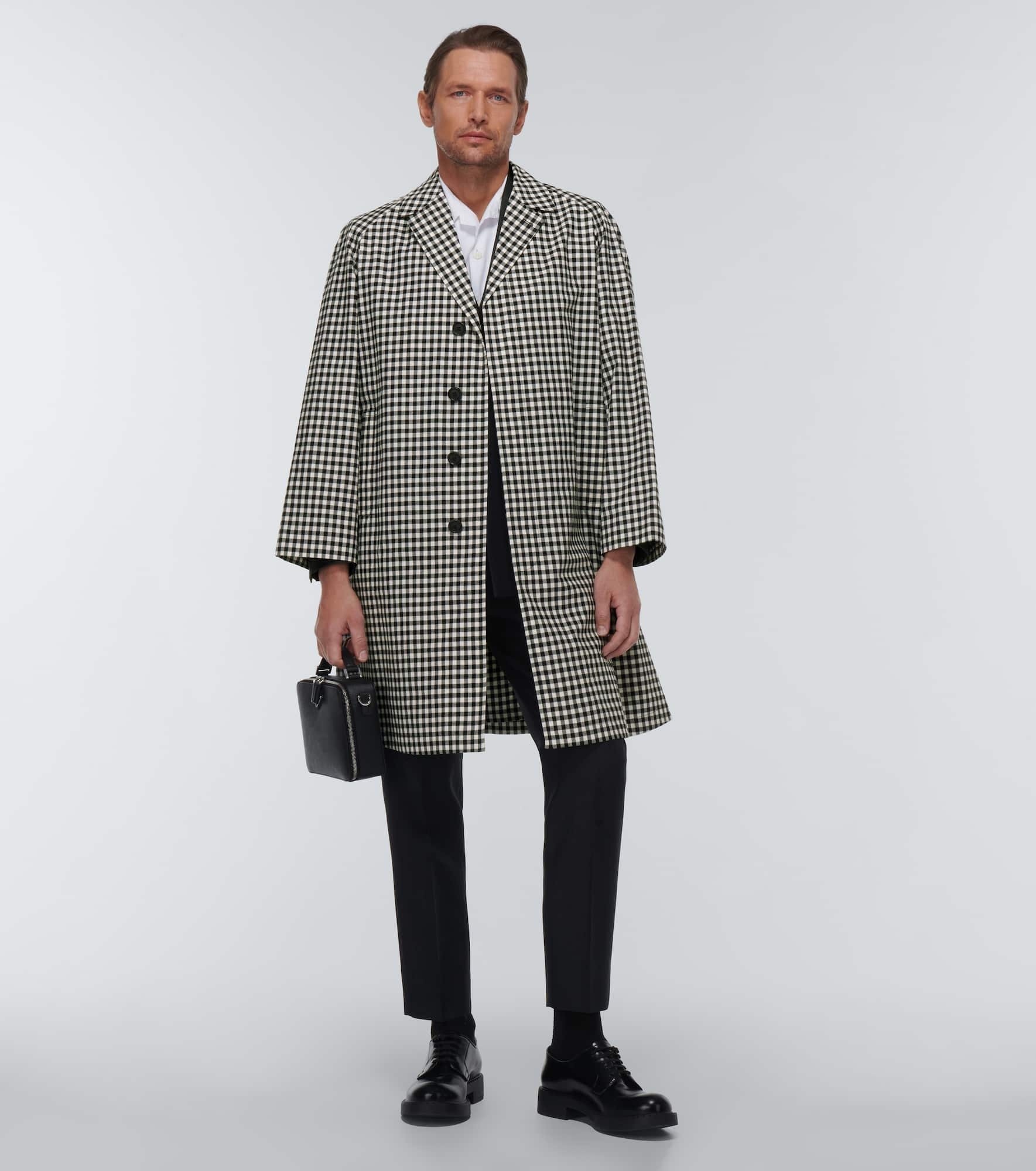 Checked cotton trench coat - 2
