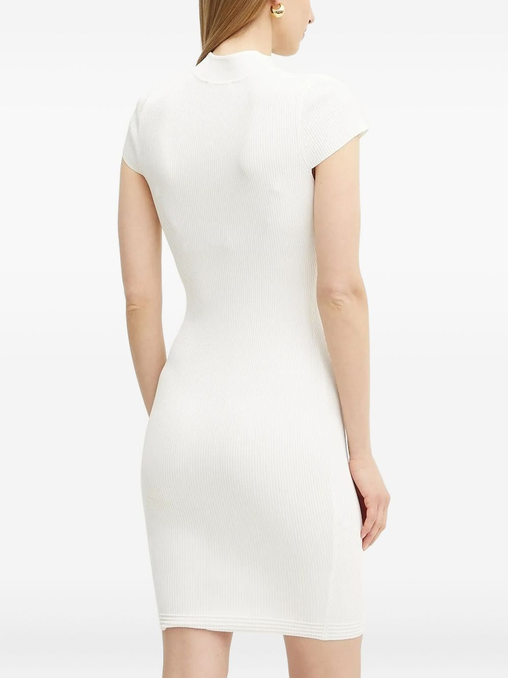 ribbed keyhole-neck mini dress - 2
