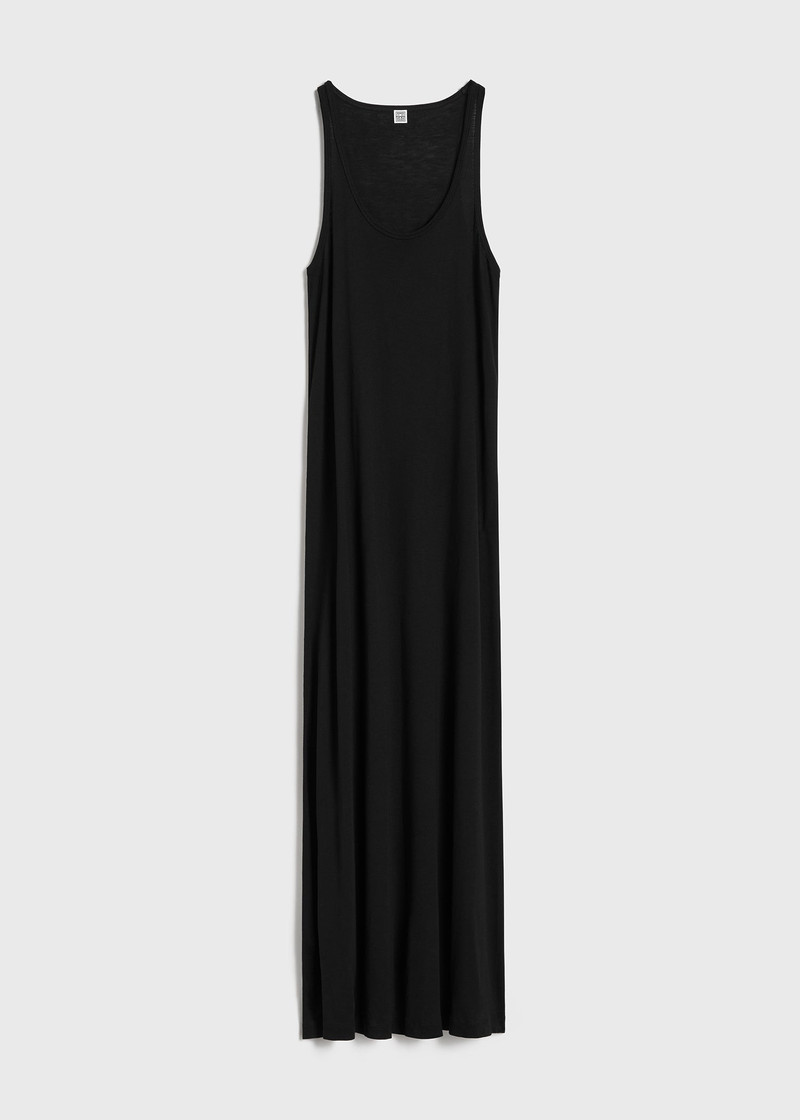 Scoop-neck jersey dress black 1