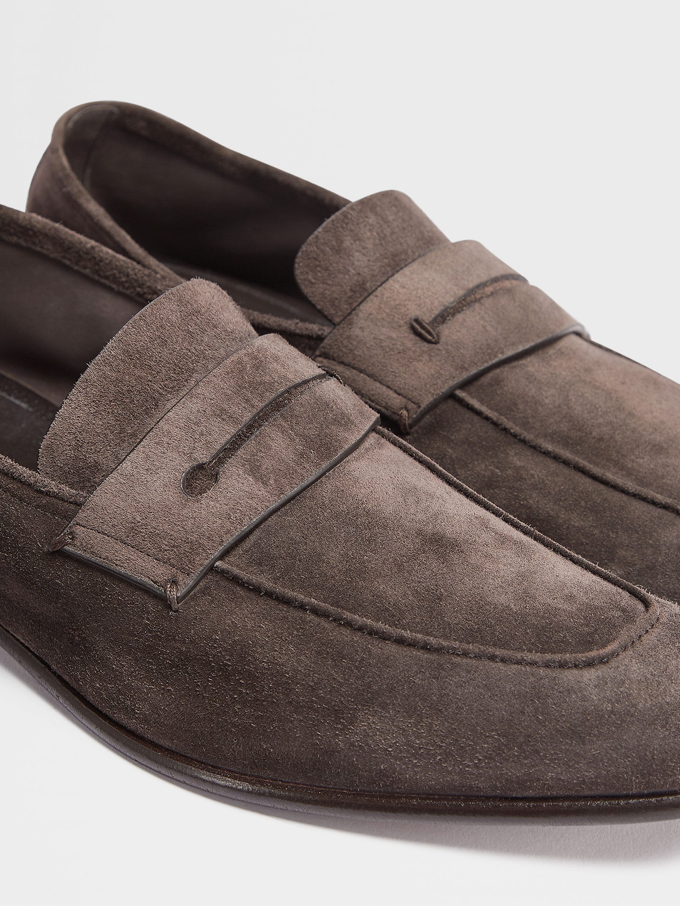 DARK BROWN SUEDE L'ASOLA LOAFERS - 4