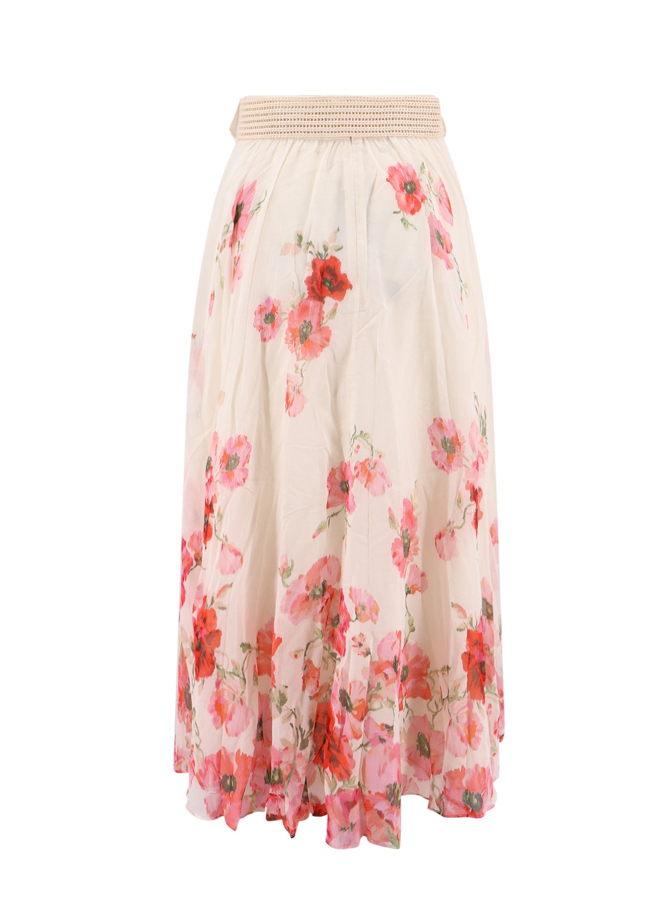 Cotton and silk skirt with floral print - 2