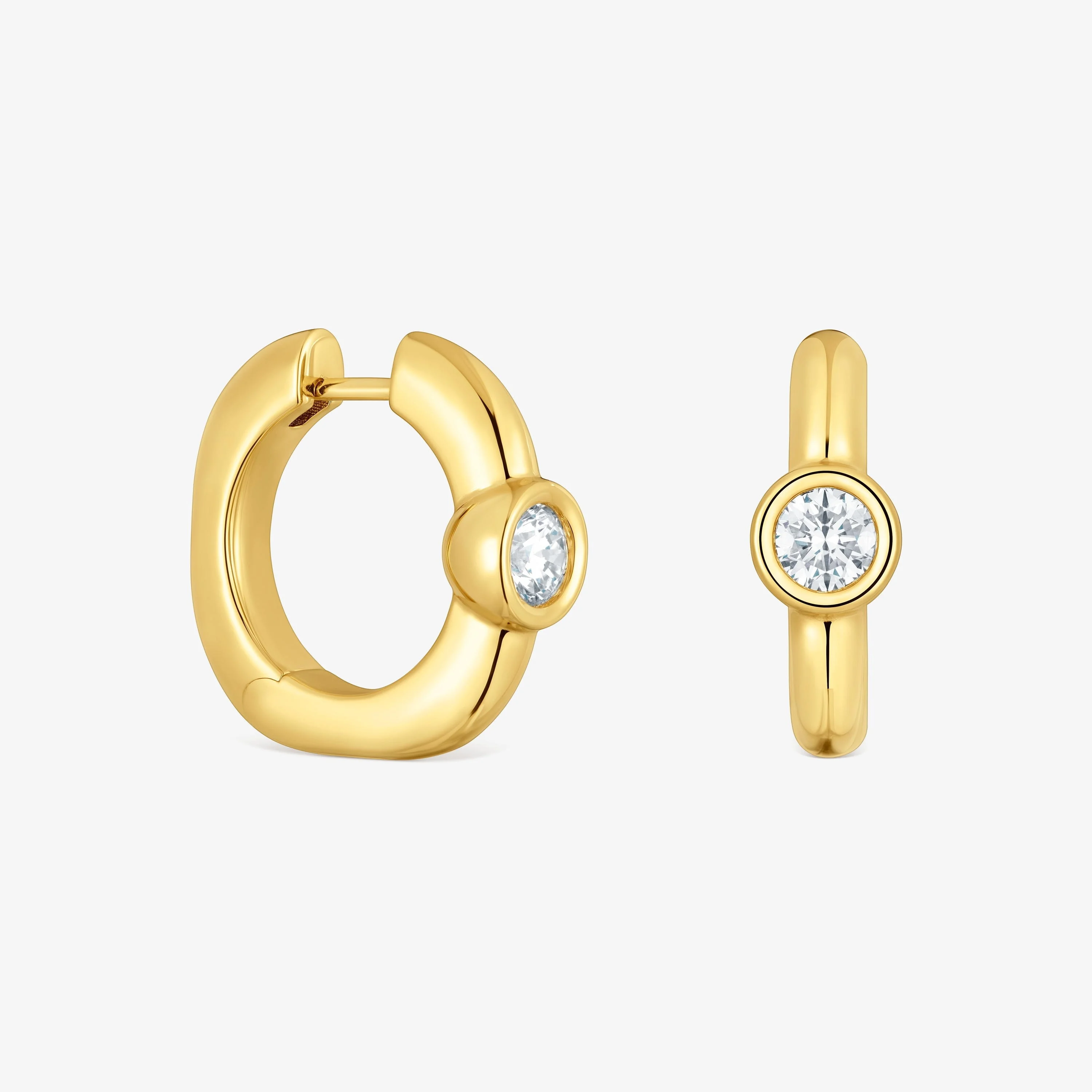 18 mm Hoop earrings with 18K gold vermeil and laboratory-grown diamonds Line LGD - 1