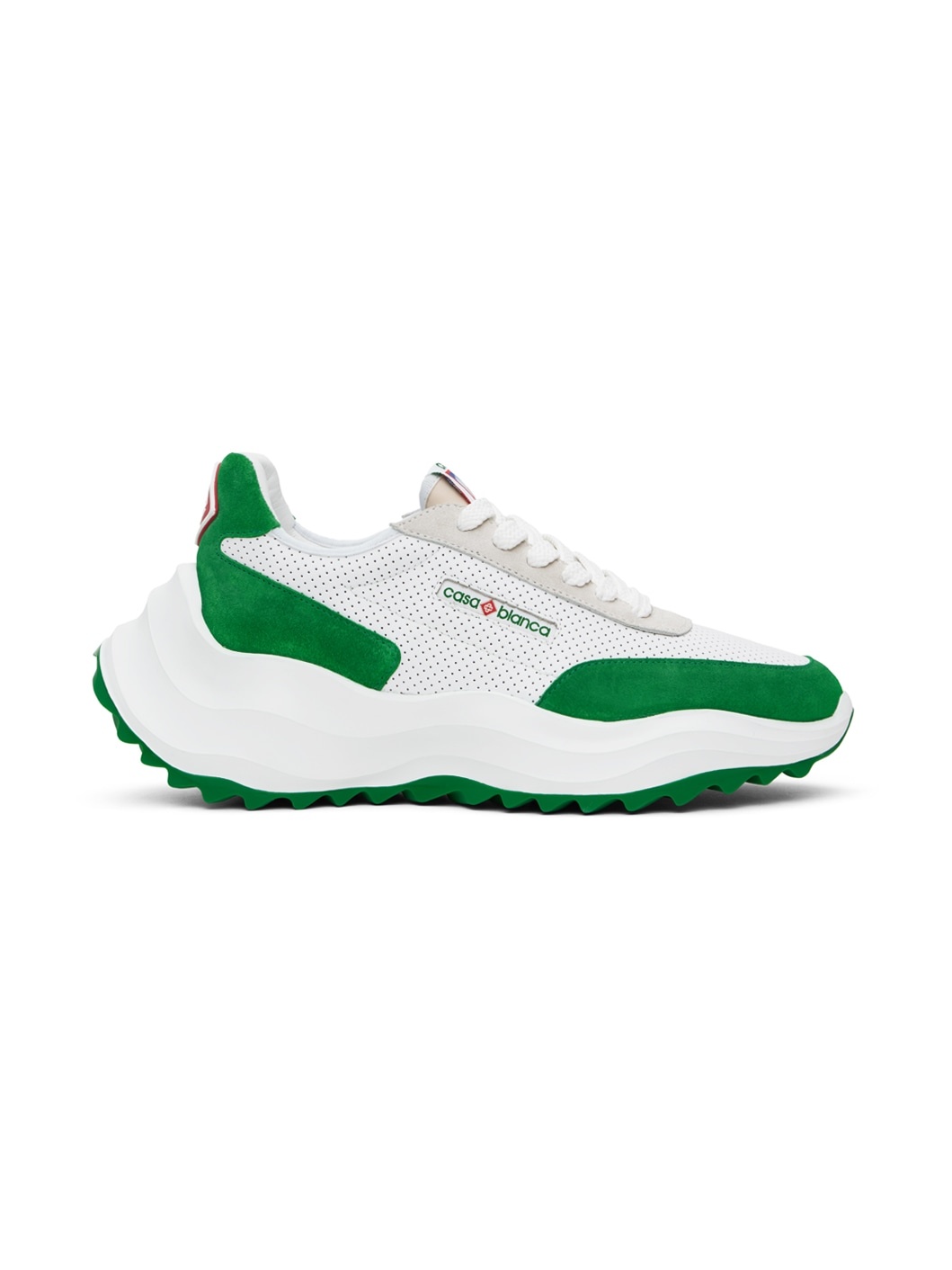 Green & White Atlantis Sneakers - 1