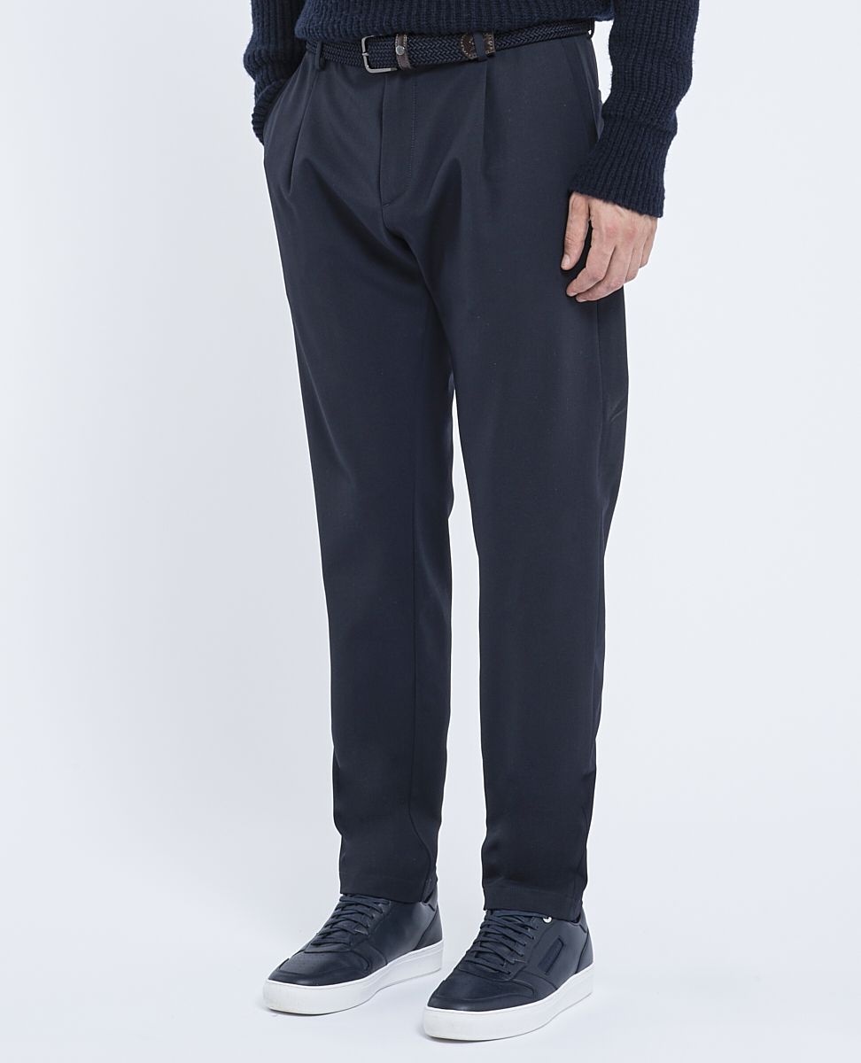 Technical wool Trousers with pleats - 2