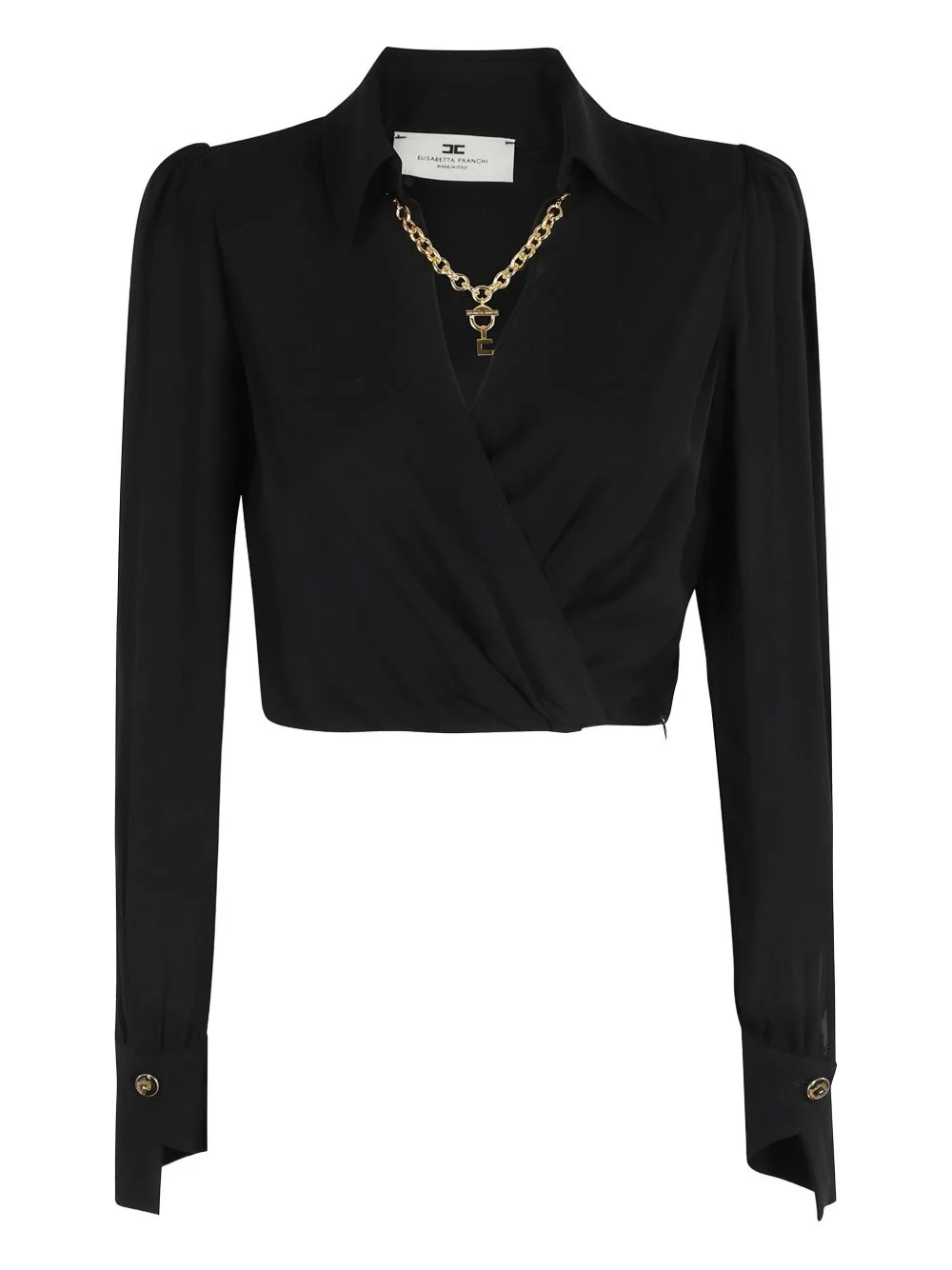 Nero chain-embellished wrap top - 1