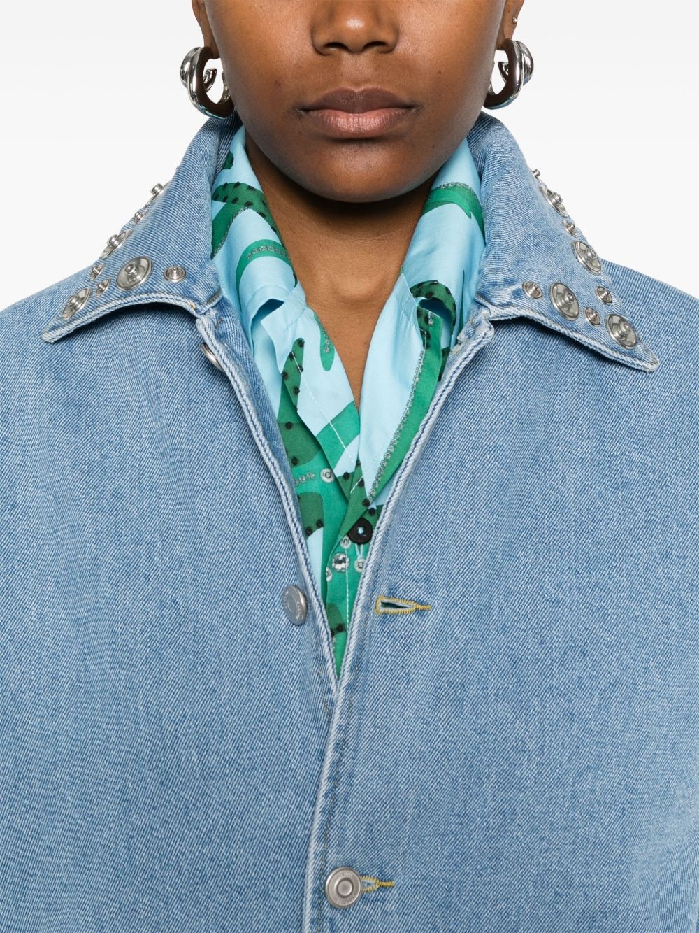 studded denim jacket - 5