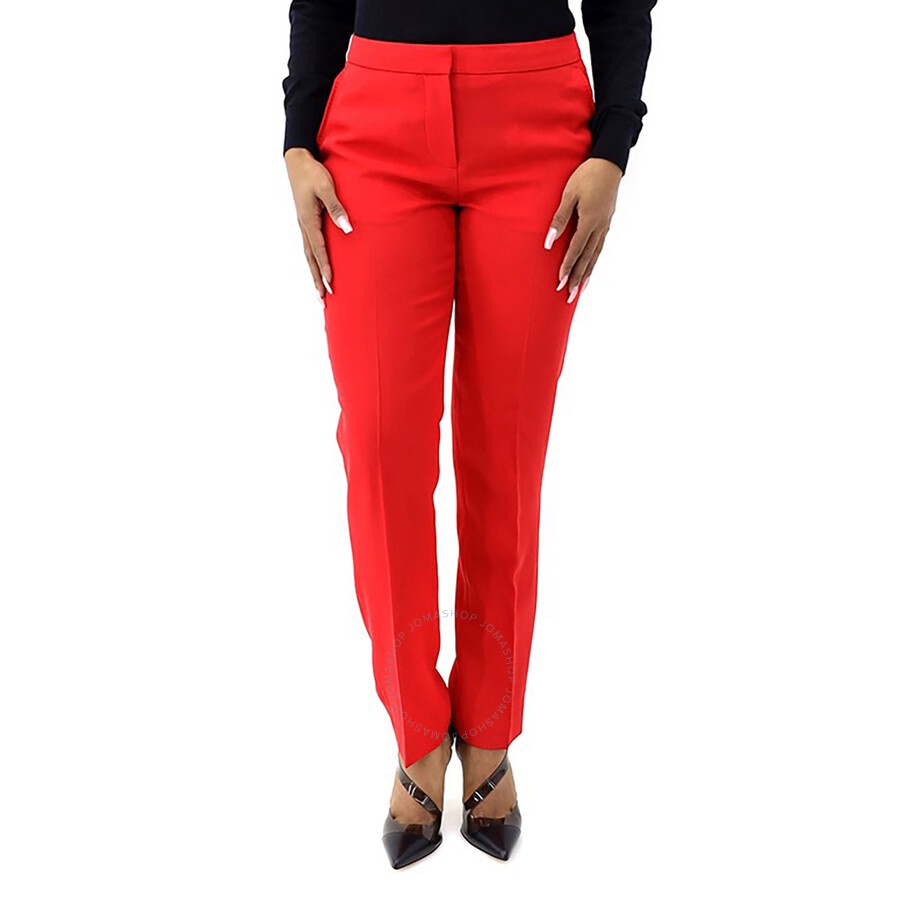 Burberry Bright Red Wool Straight-fit Tailored Trousers - 3