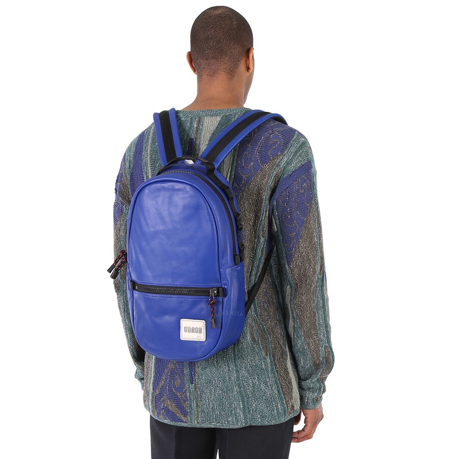 Coach Pacer Backpack With Coach Patch-Blue - 2