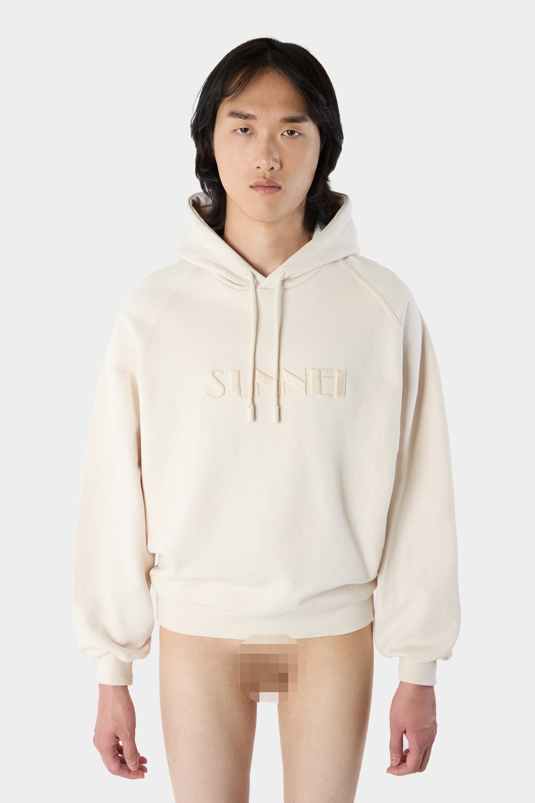 EMBROIDERED HOODIE / light beige - 2