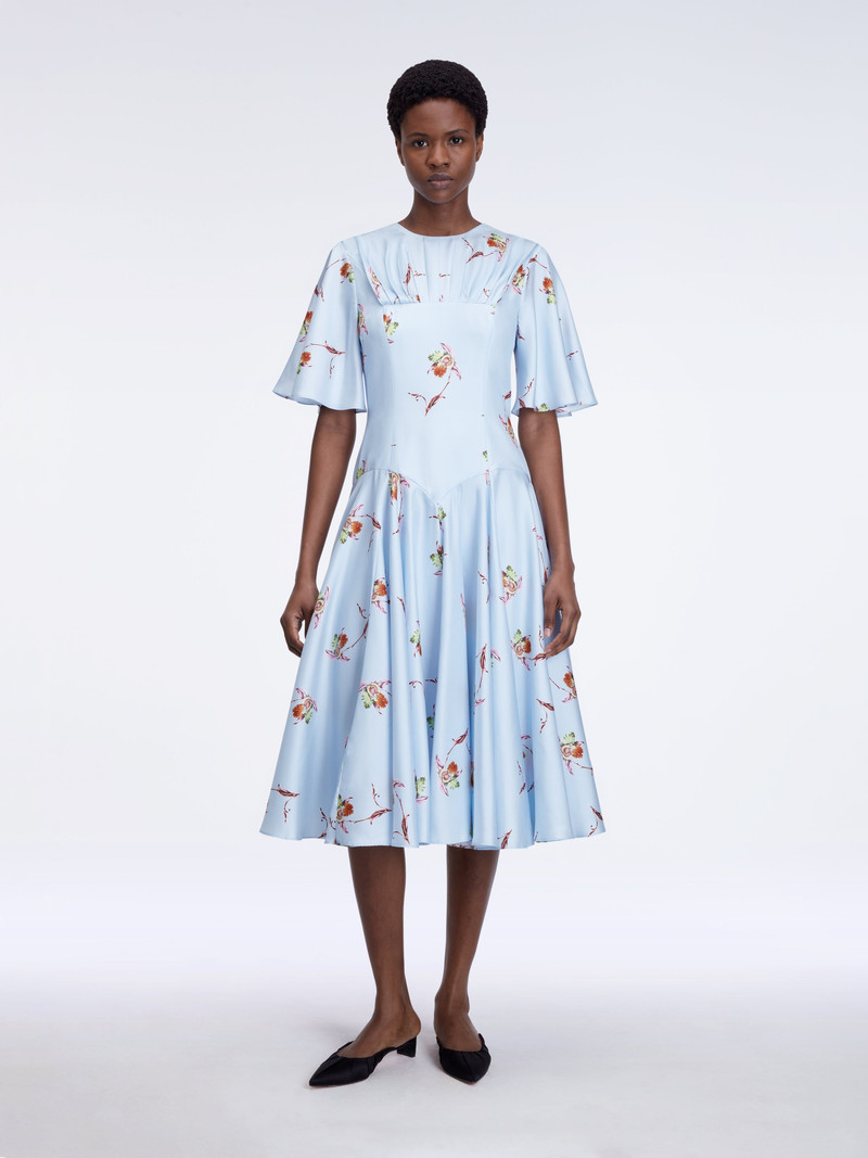 EMILIA WICKSTEAD Risabelle Dress In Blue Lily Silk Twill outlook
