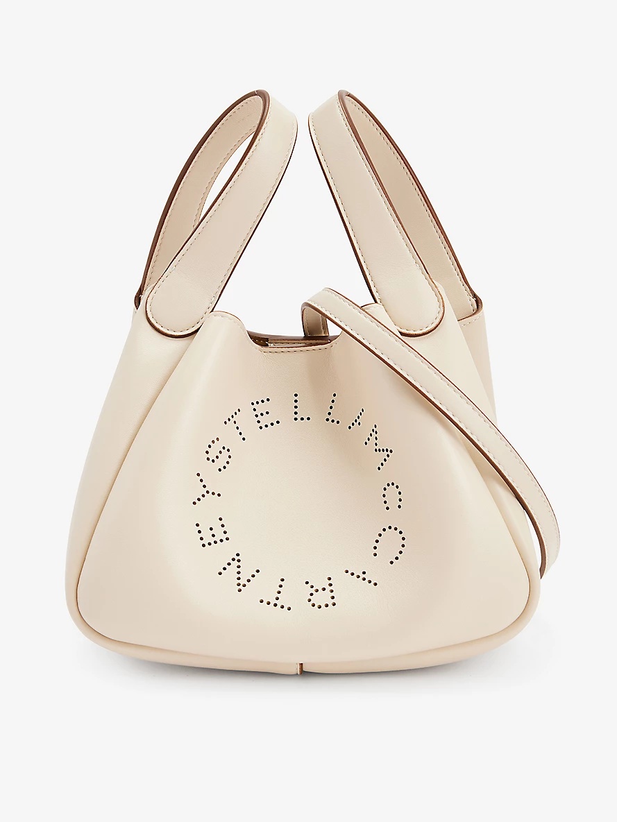 Logo-embellished faux-leather shoulder bag - 1