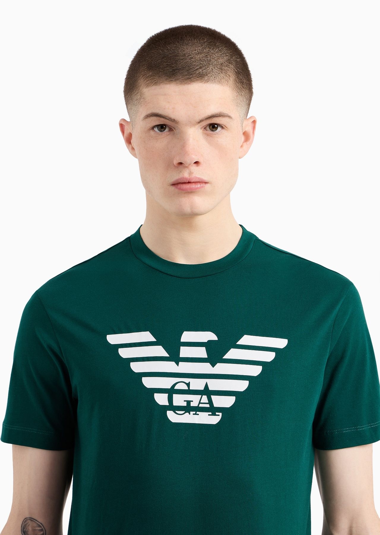 Pima-jersey T-shirt with logo print - 5