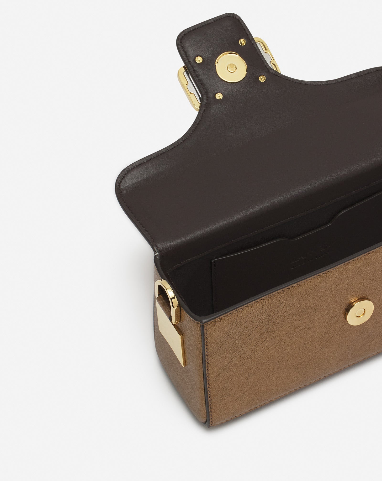 NANO PENCIL CAT BAG IN METALLIC GRAINED LEATHER - 8