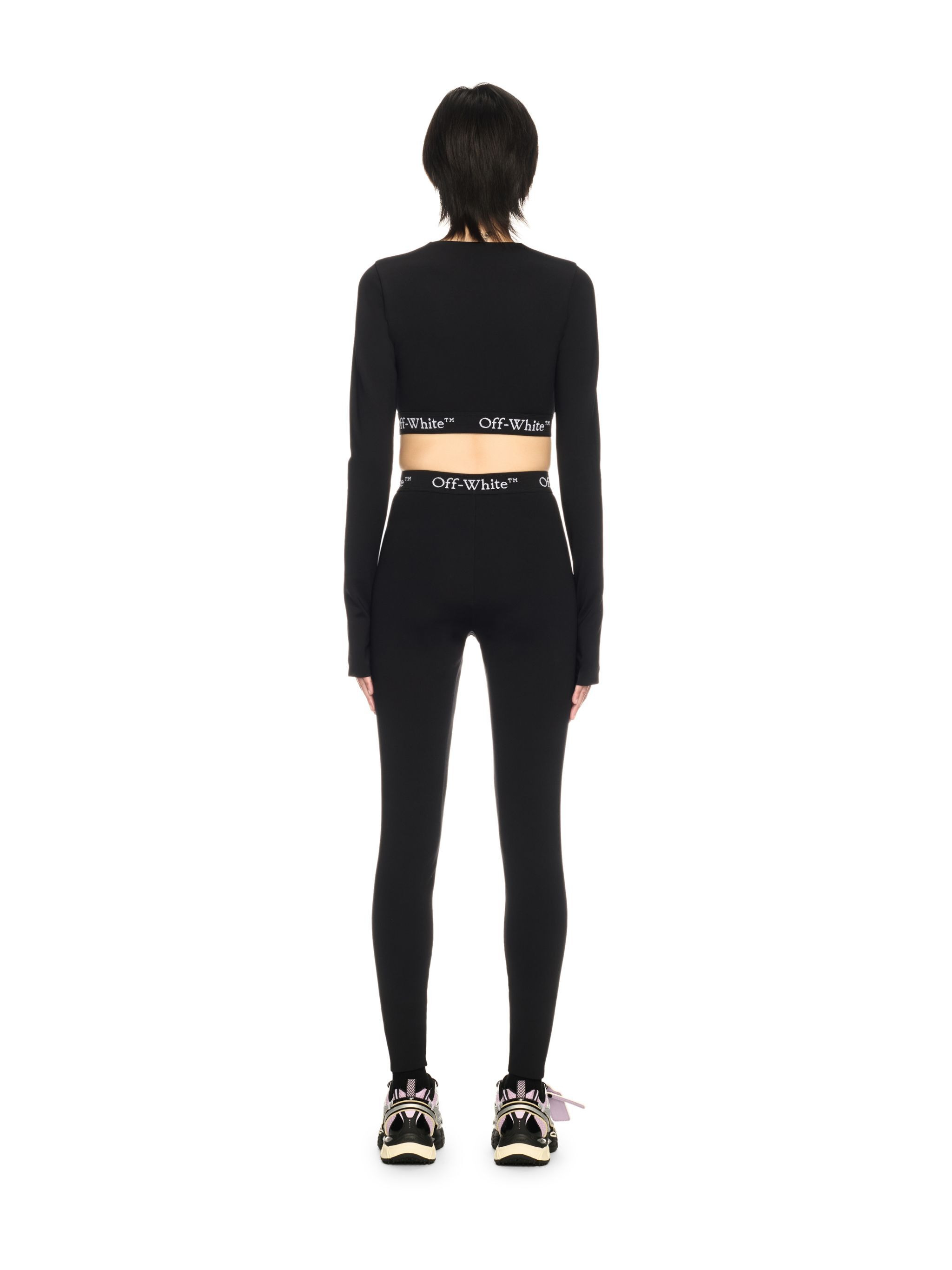 Black Logo Band Leggings - 4