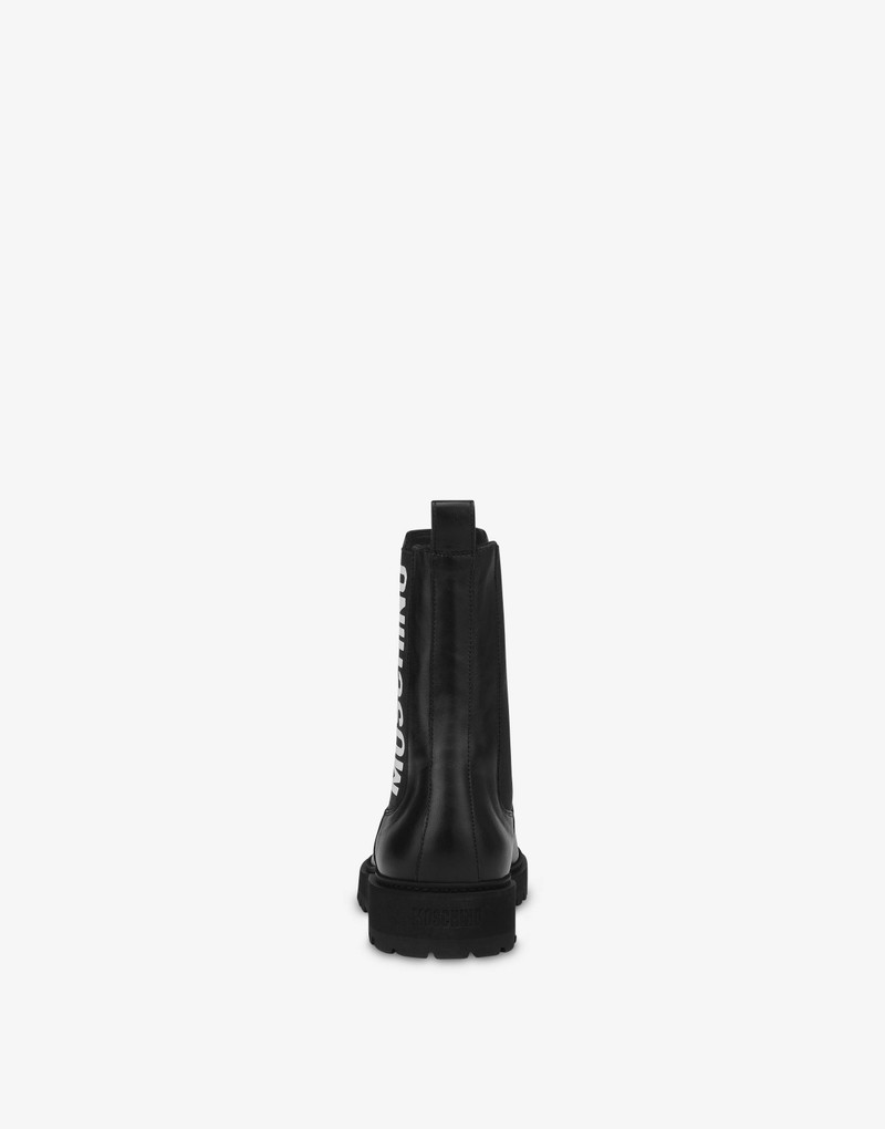 Moschino CALFSKIN BEATLES ANKLE BOOTS WITH LOGO outlook