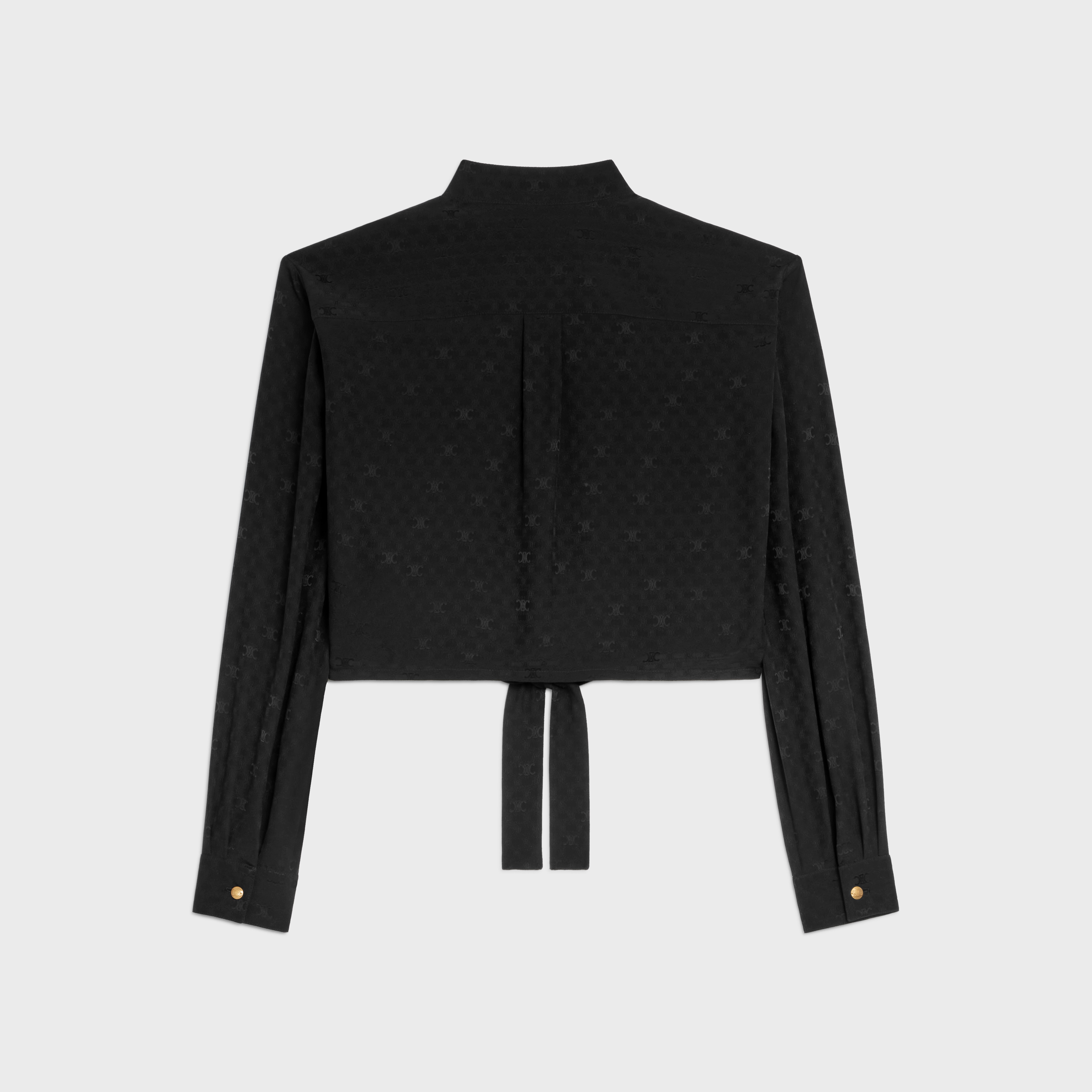 Knotted blouse in shiny matte Silk - 2
