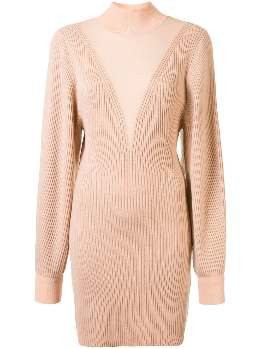 knitted merino ribbed dress - 1