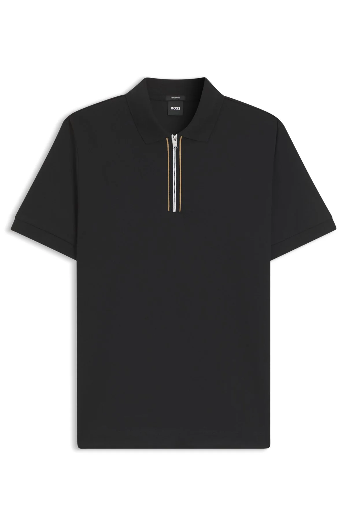 MERCERIZED COTTON POLO SHIRT WITH CONTRAST ZIP - 1