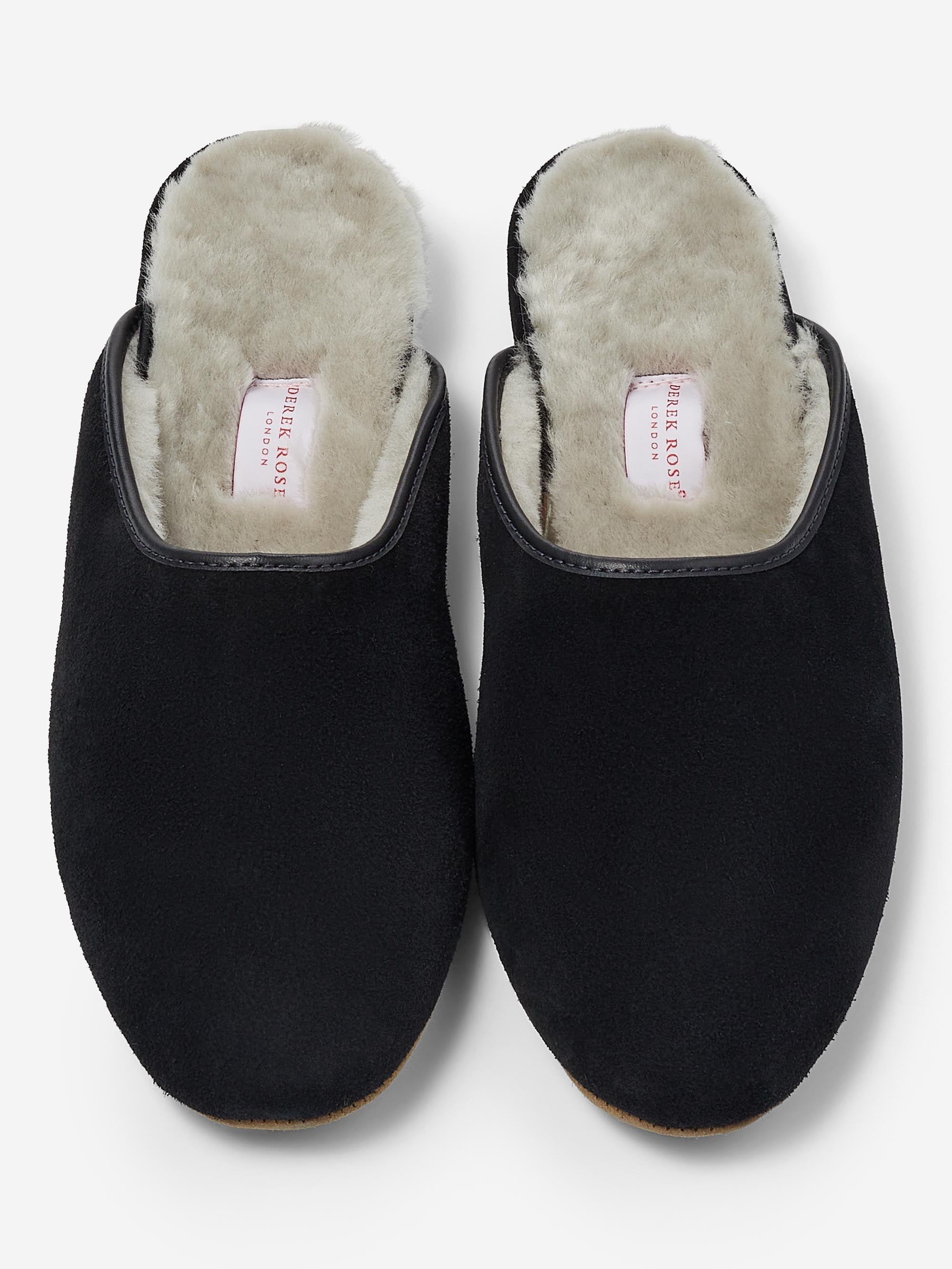 Men's Mule Slippers Douglas Suede Sheepskin Black - 5