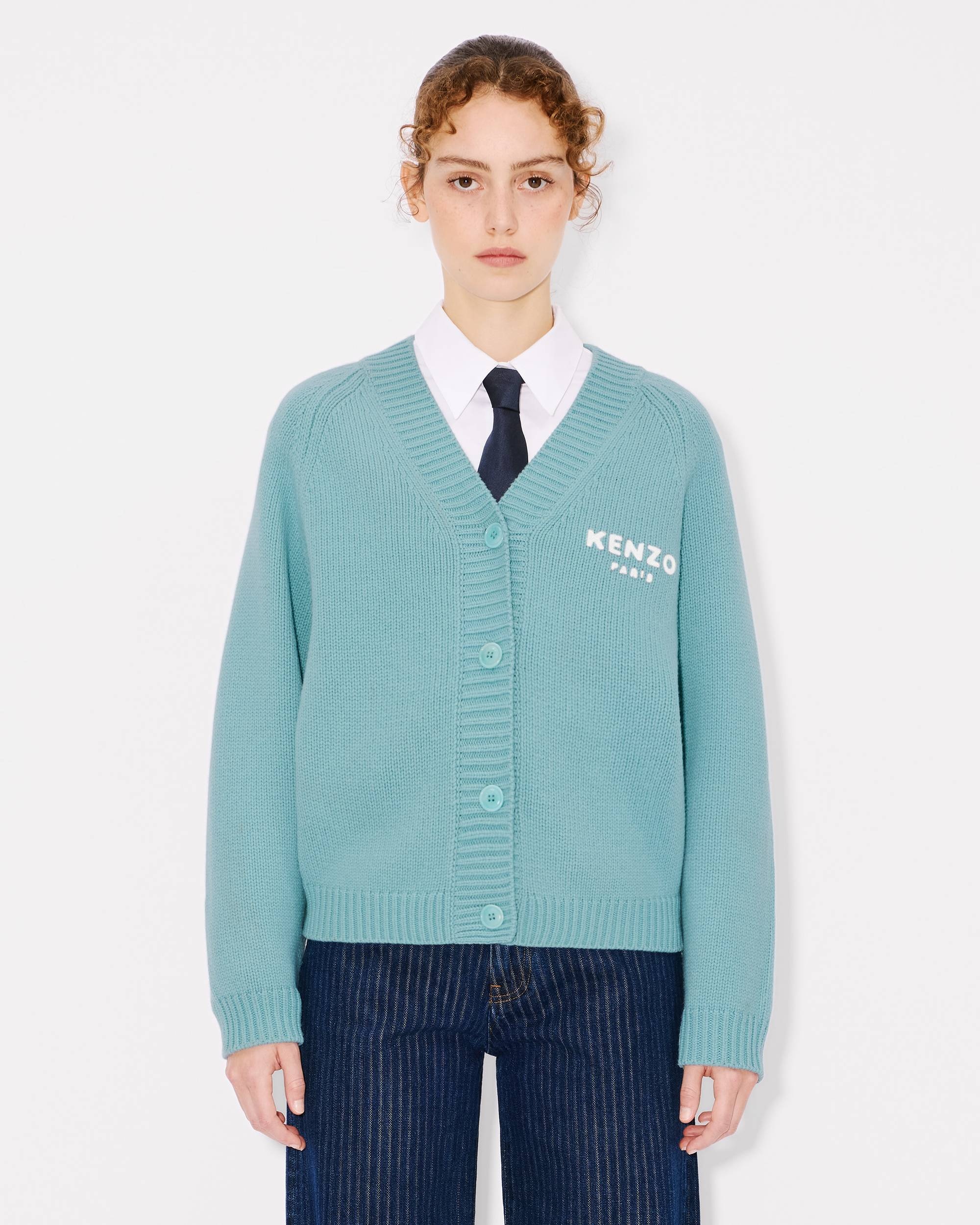'KENZO Pop' embroidered cardigan in wool and cotton - 3