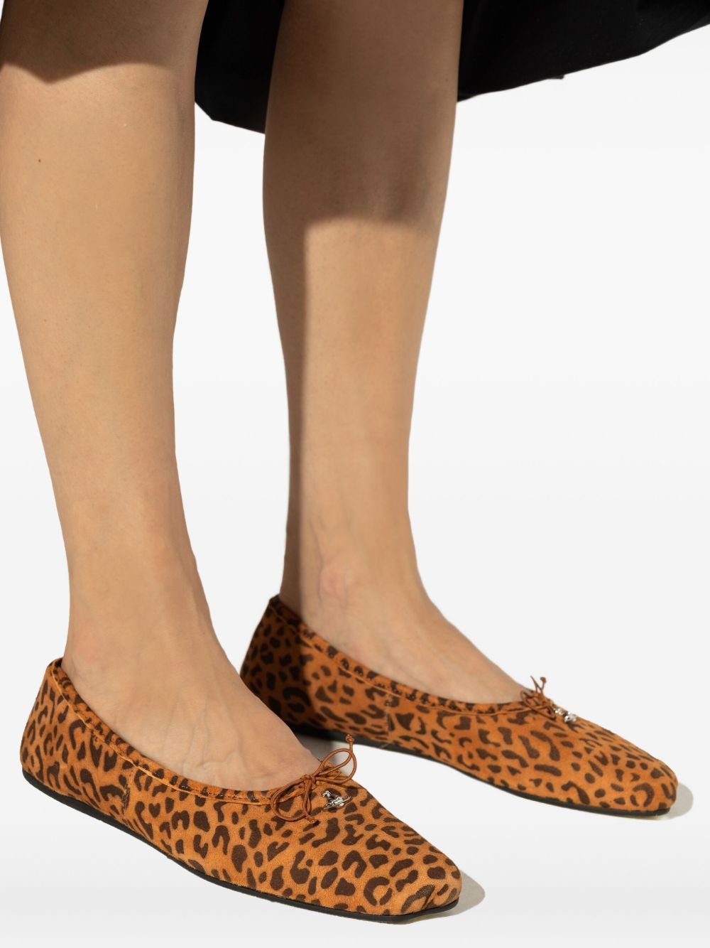 leopard print bow trainers - 5