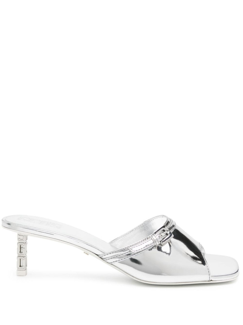 60mm mirrored leather mules 1