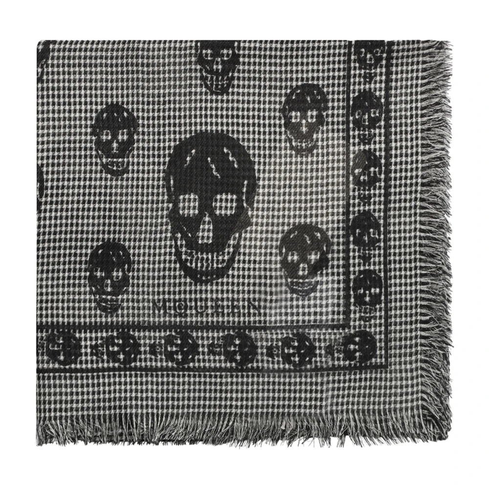 GREY SKULL PRINT SCARF - 1