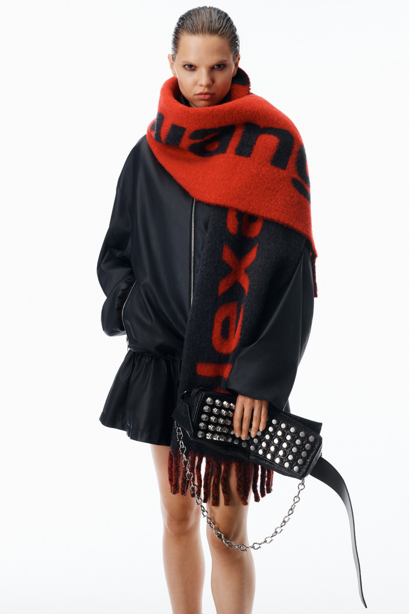 Jacquard Logo Scarf in Alpaca-Wool Blend 3